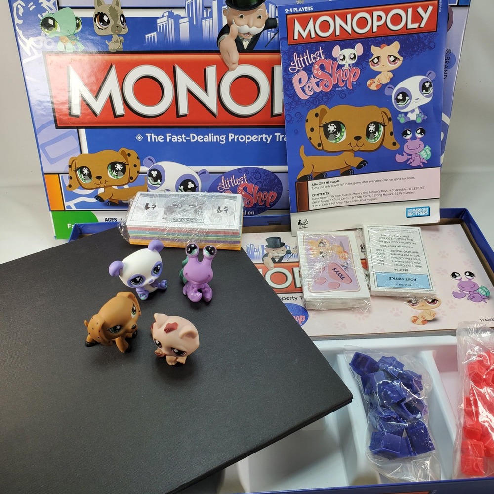 Parker Brothers Monopoly Littlest Pet Shop Edition 2008 Board Game Complete Rare